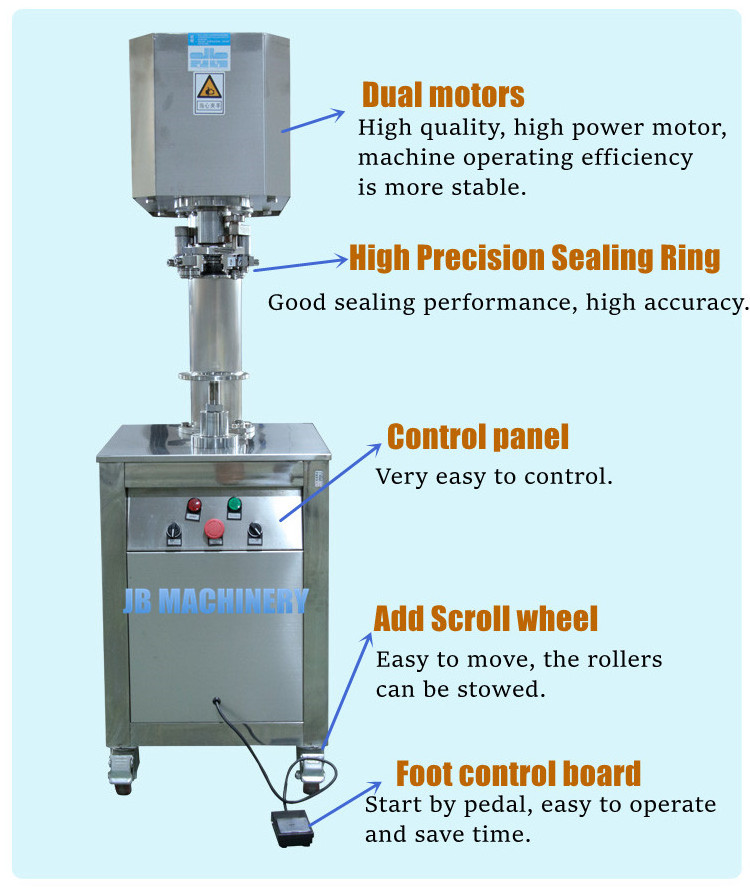 JB-BF130 Semi-utomatic High Speed Tuna Fish Tin Can Canning Machine / Sardine Fish Can Sealer / Canned Food Packing Machine