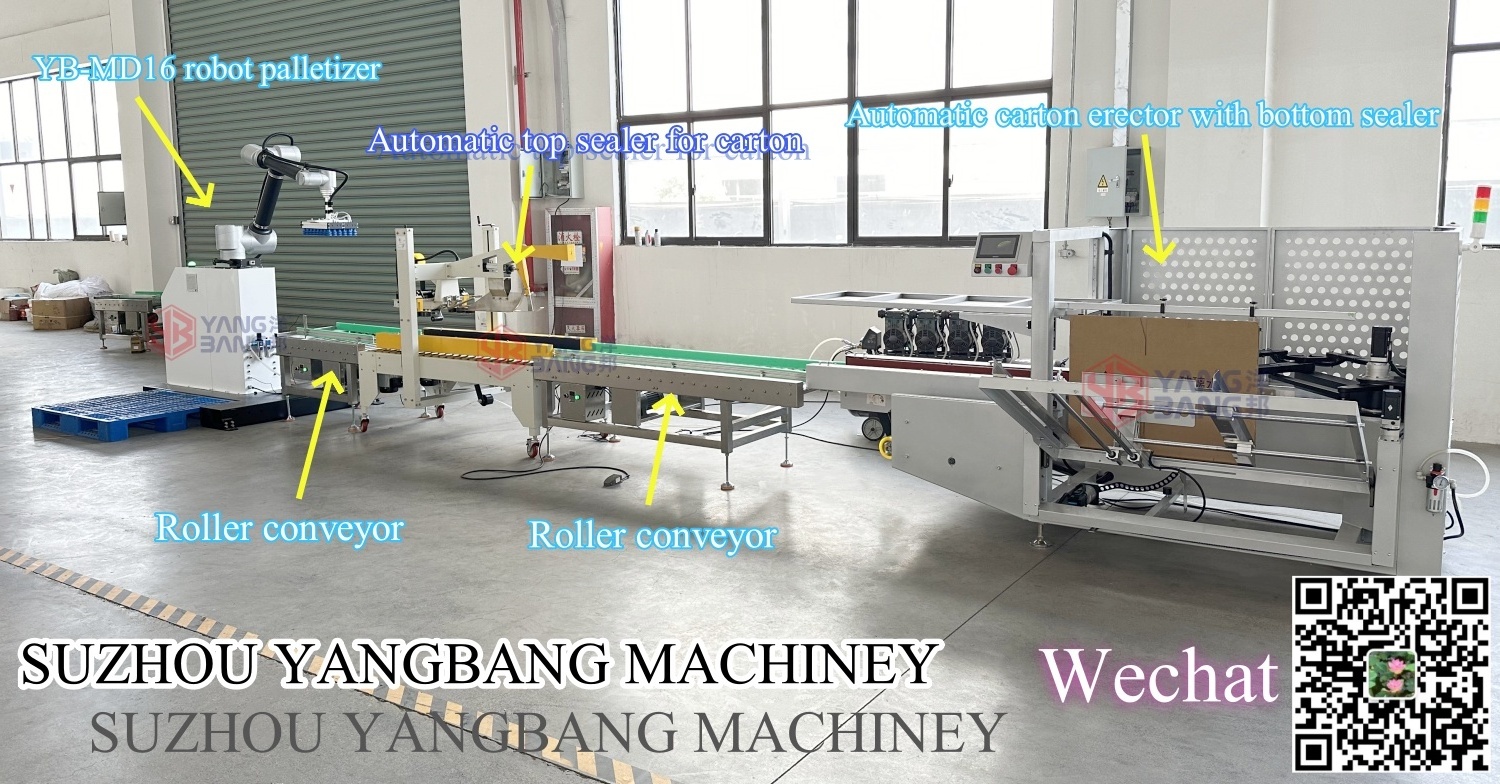 End Of Line Packaging Carton Case Bottle Jar Robot Palletizer Cobot Palletizer Stacking Machine