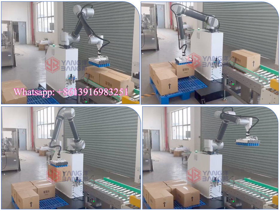 End Of Line Packaging Carton Case Bottle Jar Robot Palletizer Cobot Palletizer Stacking Machine