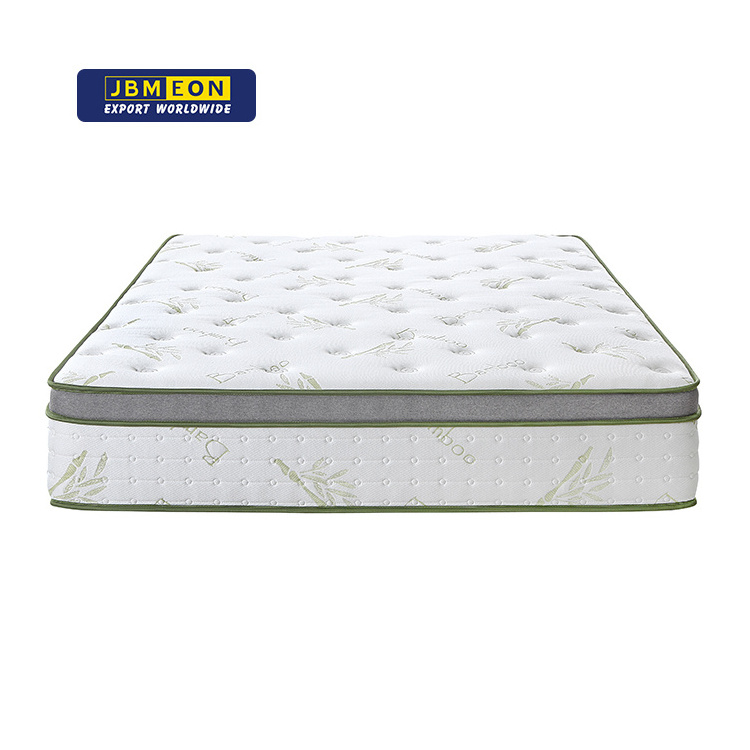 JBM Pocket Coil Rubber Mattress 11 Inch Medium Firm Tight Cooling Top Layer Rolling 5zone Home Furniture Fabric Customized Logo