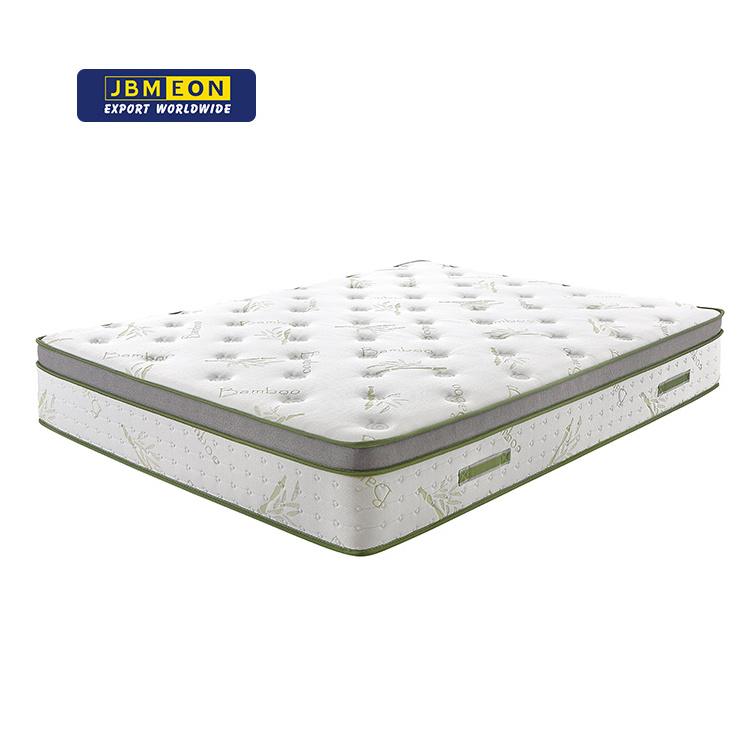 JBM Pocket Coil Rubber Mattress 11 Inch Medium Firm Tight Cooling Top Layer Rolling 5zone Home Furniture Fabric Customized Logo