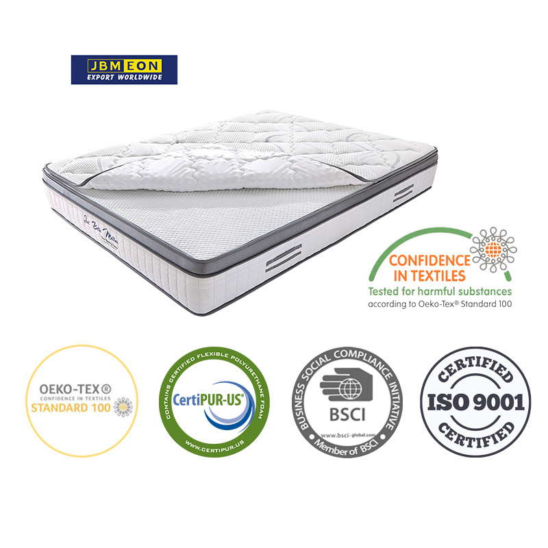 JBM 12 Inch Box Top king queen size natural latex Roll up pocket Spring memory foam cooling hotel bed Mattress in box