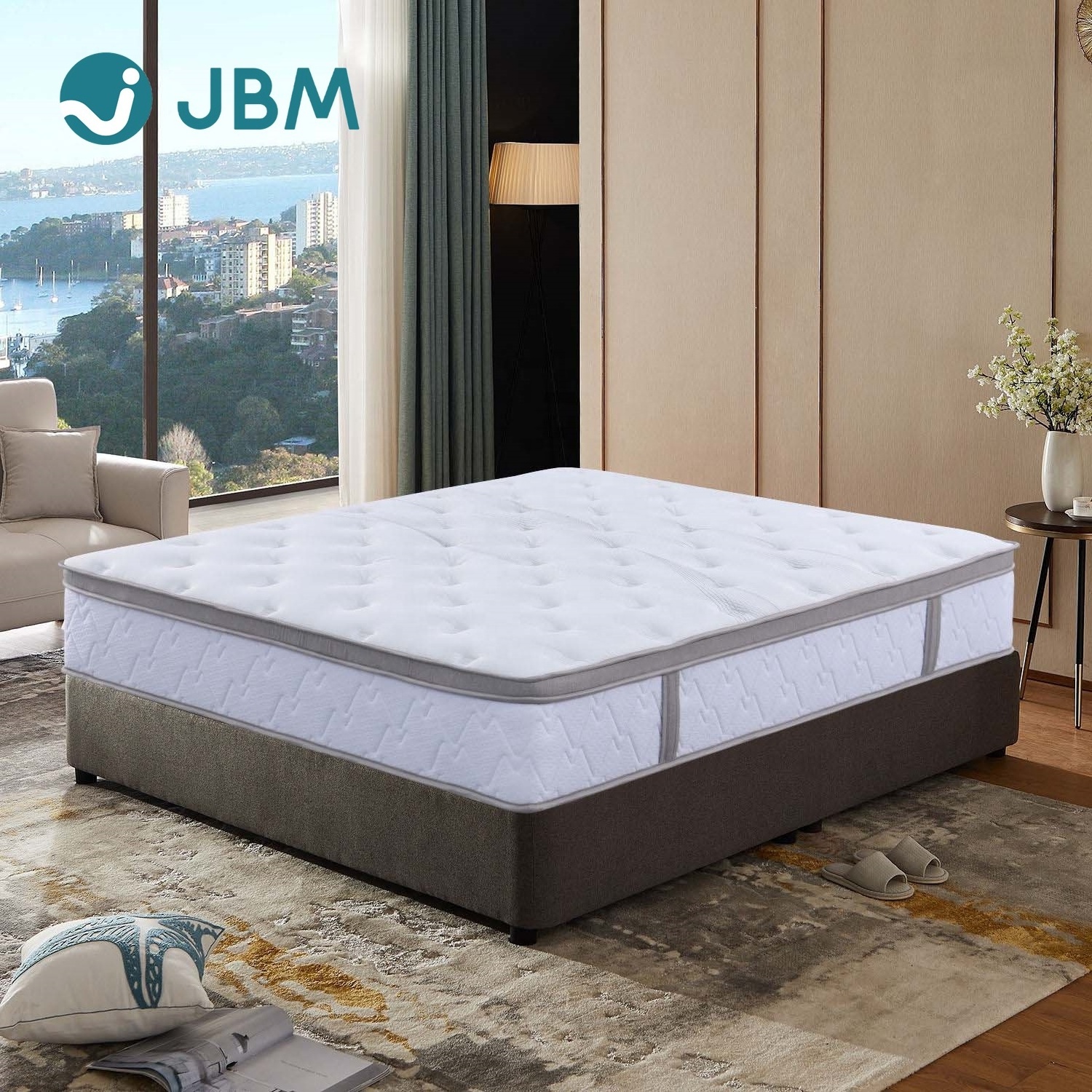 Queen King Convoluted Foam Bed Mattress Rolled up Pocket Coil Spring Size 8-12 Inch Home Furniture Customized Logo Modern