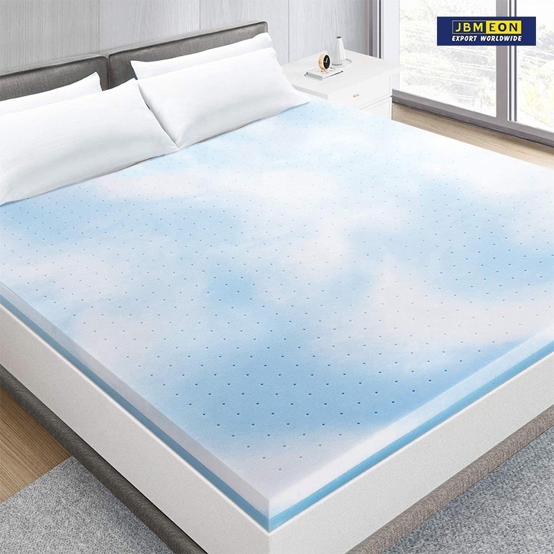 4 Inch Memory Foam Mattress Topper Full Size Cool Gel Swirl Foam Ventilated Bed Mattress Topper Home Furniture Fabric Knitted