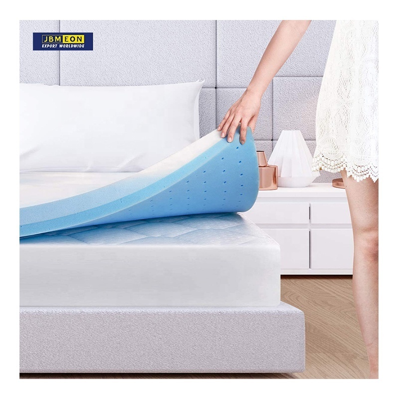 4 Inch Memory Foam Mattress Topper Full Size Cool Gel Swirl Foam Ventilated Bed Mattress Topper Home Furniture Fabric Knitted