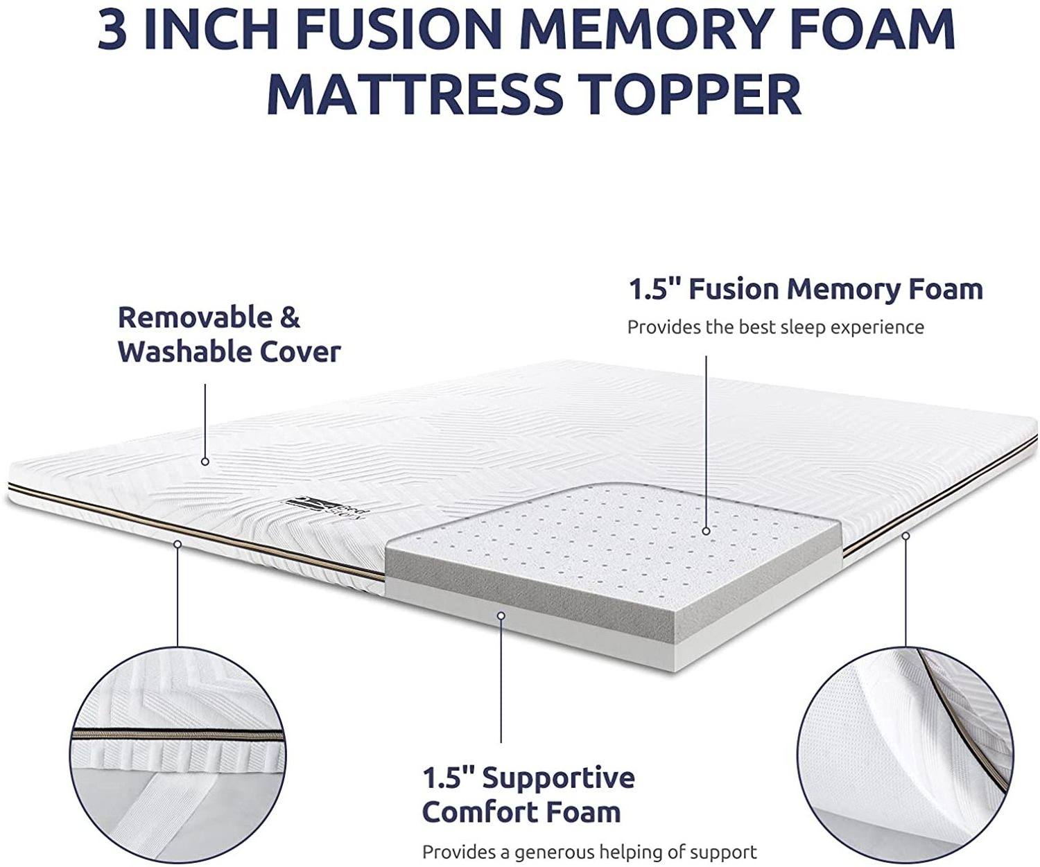 Gel Memory Foam Mattress Topper King Queen Size Cooling Mattress Topper 2023 Hot Sale 3 Inch Home Furniture Modern Household