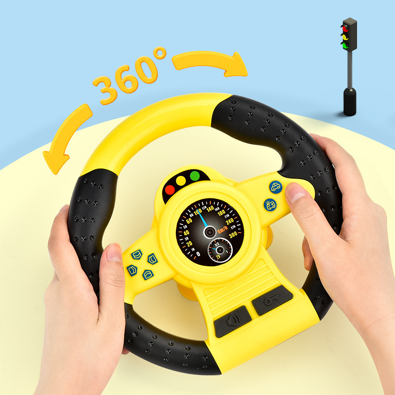 Hot Selling Steering Wheel Learning Toys 360 Degree Rotation Driving Sound Version Racing Game Toy For Kids.