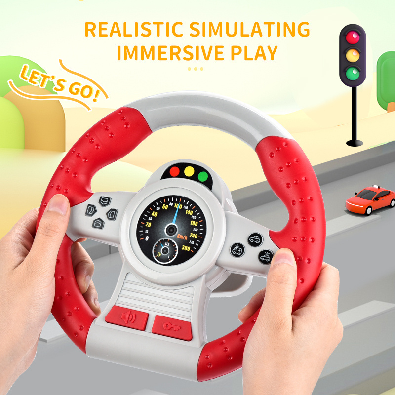 Hot Selling Steering Wheel Learning Toys 360 Degree Rotation Driving Sound Version Racing Game Toy For Kids.