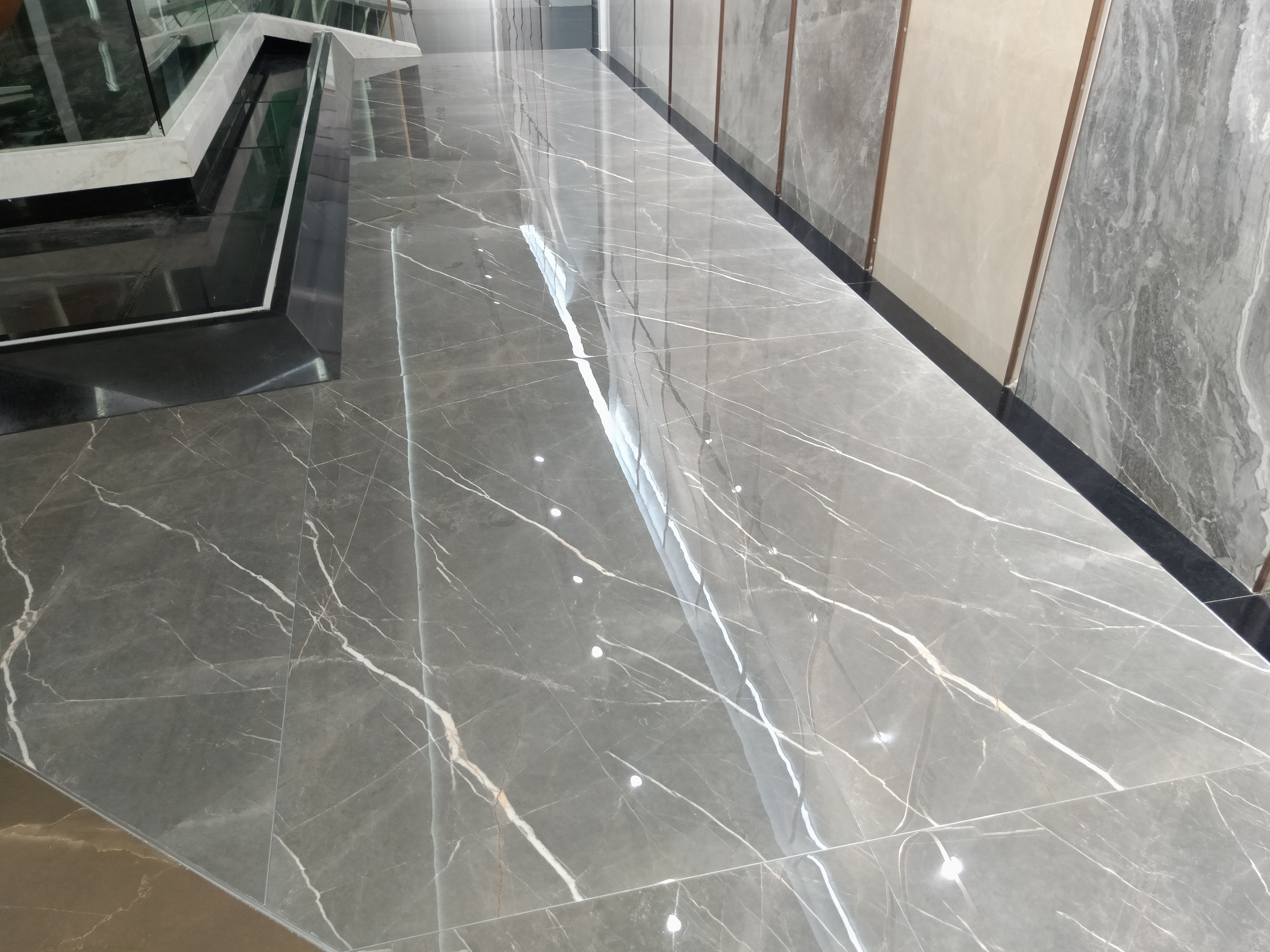 900x1800mm Glazed Ceramic Grey Marble Full-Polished Big Size Porcelain Floor Tile for Interior Wall Modern Design