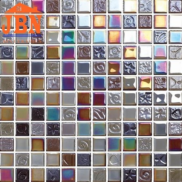 Glitter self adhesive mosaic tile mesh  crystal glass mosaic tile