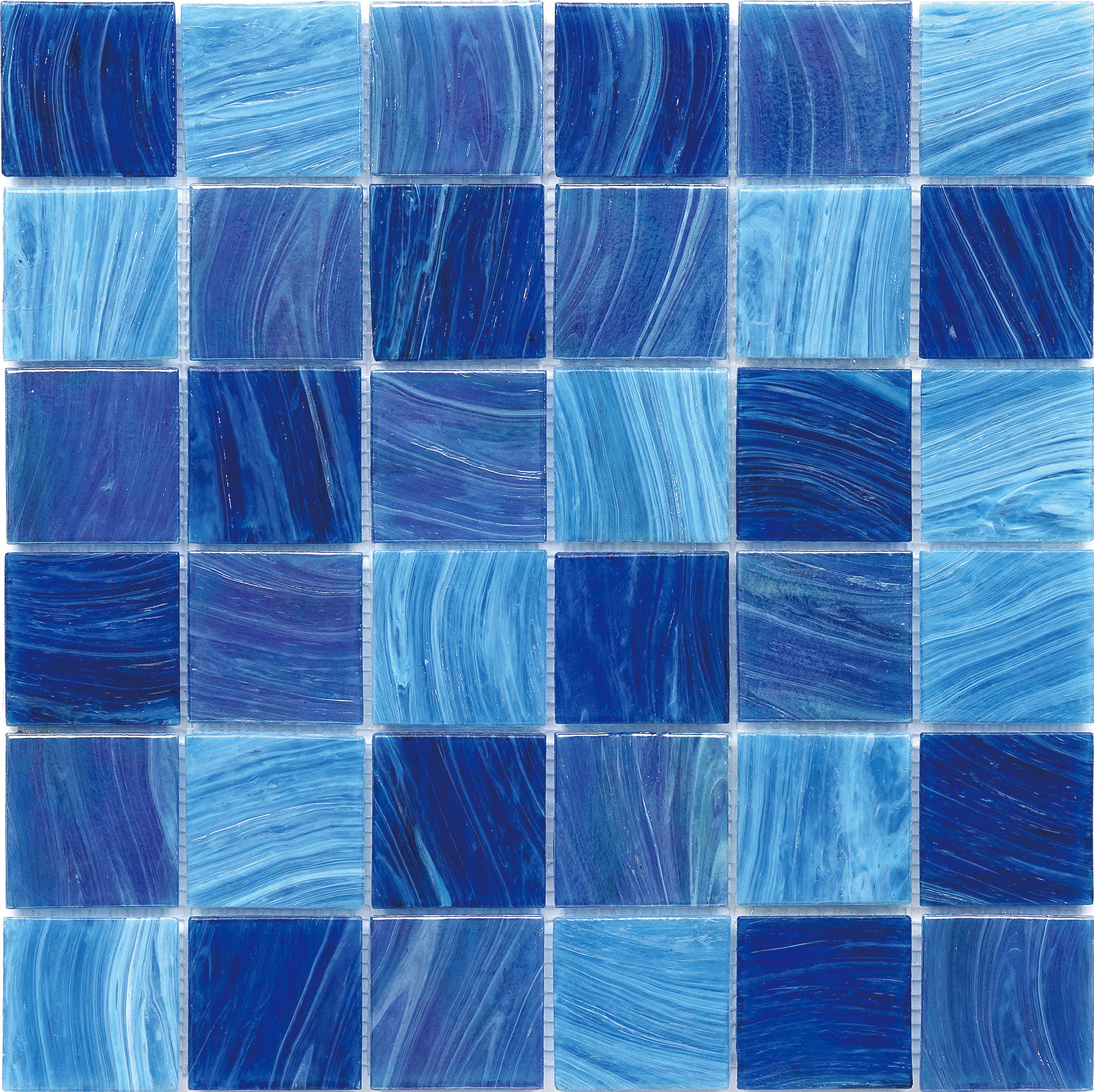 Swimming Pool Mosaic Tiles Blue Hot-Melt Mosaic Products Shower Floor Meshed Backed Mosaic Tile