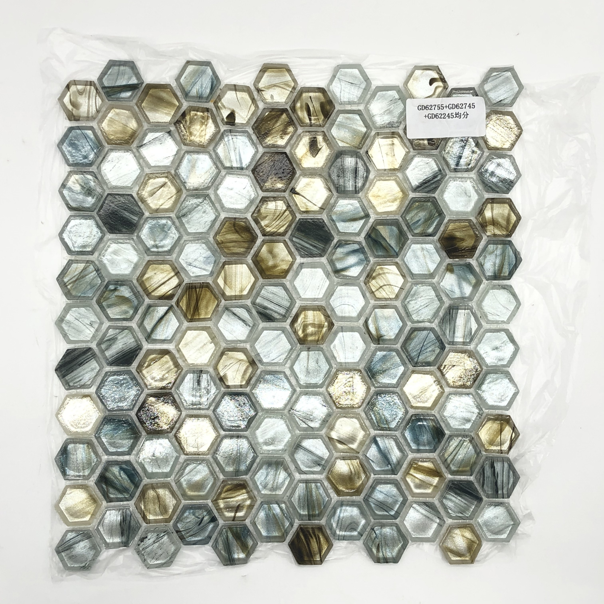 peel and stick mosaic hexagon shape chip pearl 6mm white green tiles price Bathroom Swimming Pool Glass Mosaic Tile