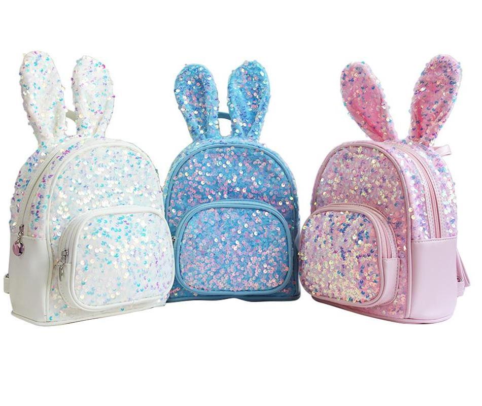 Children Sequins Design Student Suitable School Teenager Rabbit Theme Bags Backpack for Boys and Girls Book Bag