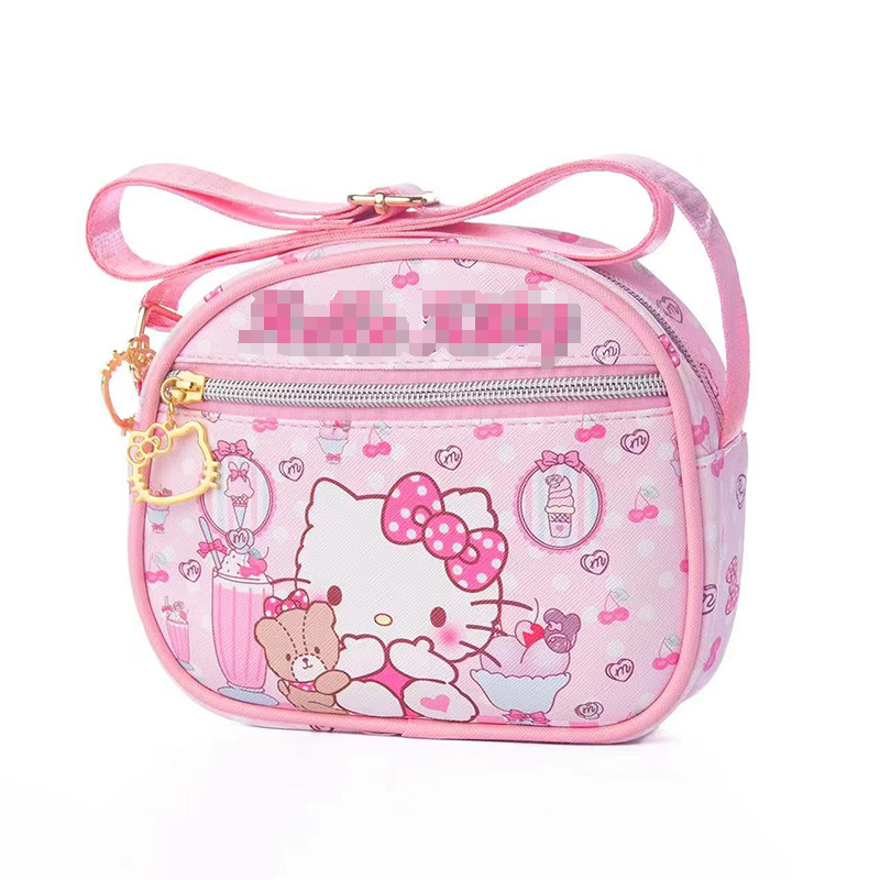 Waterproof Mini Storage Bag Cartoon Cute Kids Shoulder Bag Pink Melody KT Cat Blue Big Eared Dog Crossbody Backpack