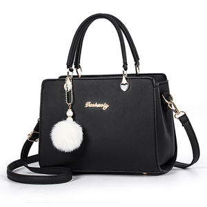 2024 Simple Women's Handbag Large Capacity Texture Skew Bag Fashion Cute Plush Ball Handbag For Women