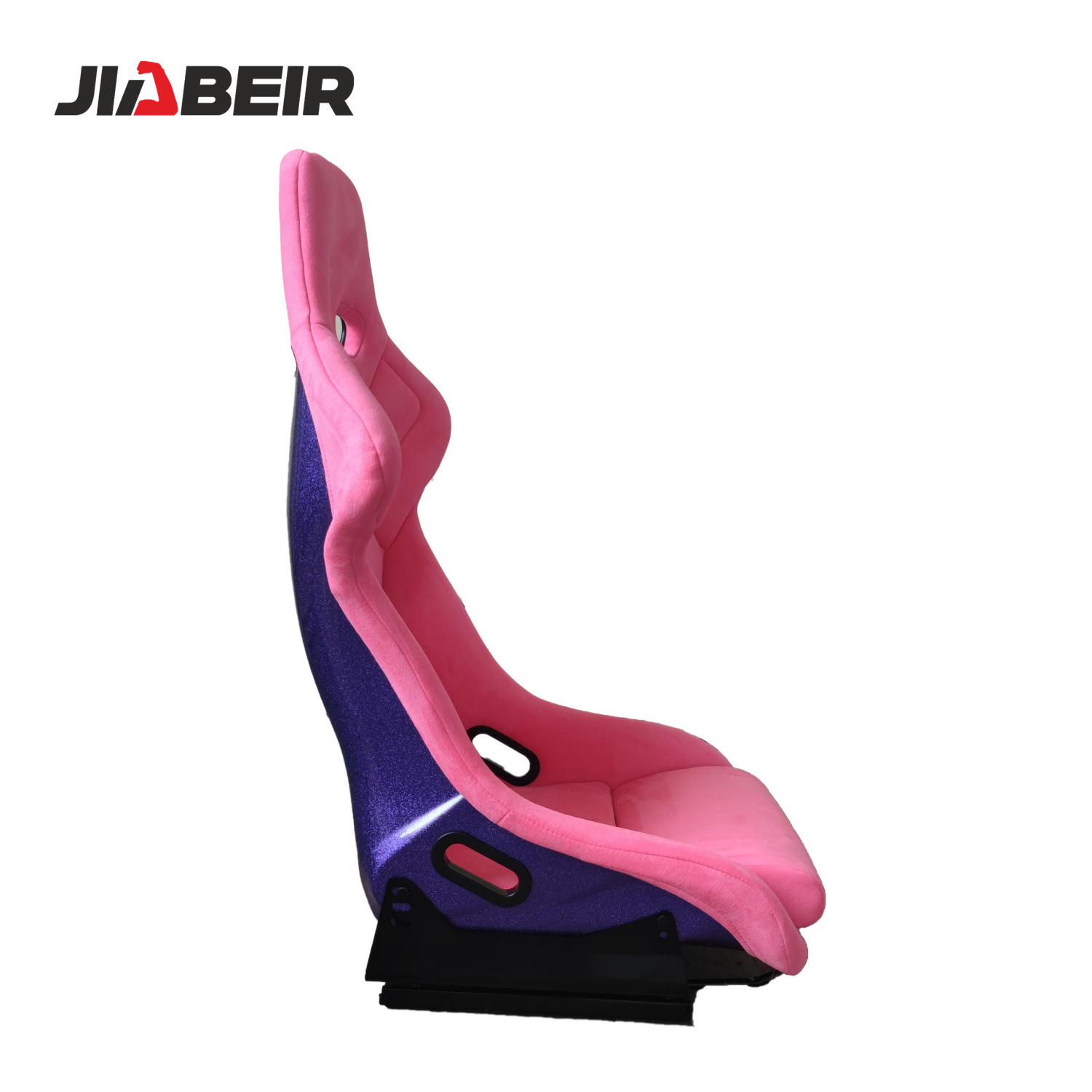 JBR9001 Fixed Pink Suede Shinny Purple Glitter Back Fiber glass Car Racing Bucket Seats