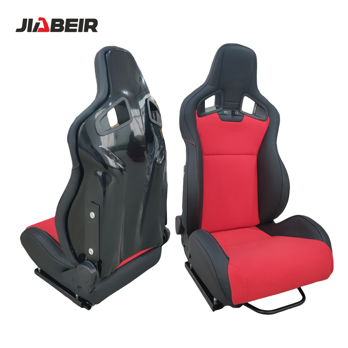 JBR1039R Universal Slider Black One Pair Carbon Fiberglass Back Racing Bucket Seat