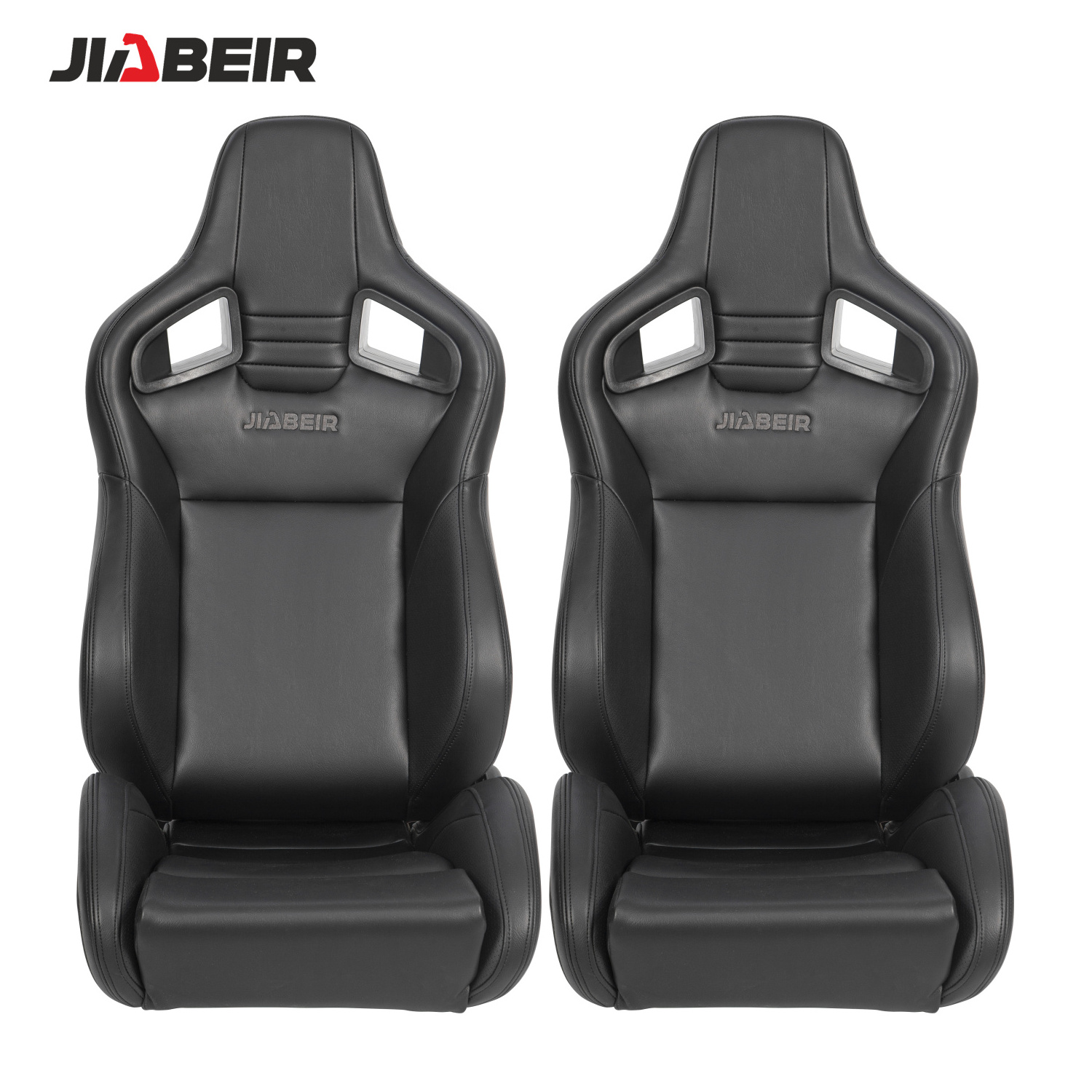 JBR1039 Universal Black PU Leather with Sliders Sport Bucket Racing Car Seat