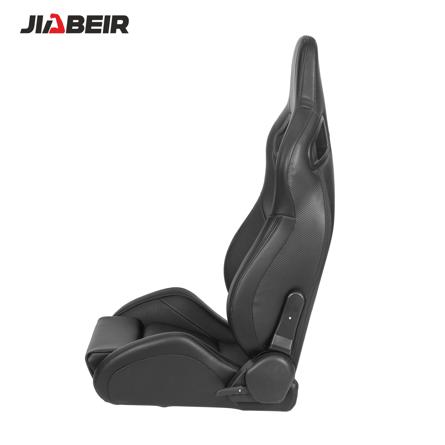 JBR1039 Universal Black PU Leather with Sliders Sport Bucket Racing Car Seat