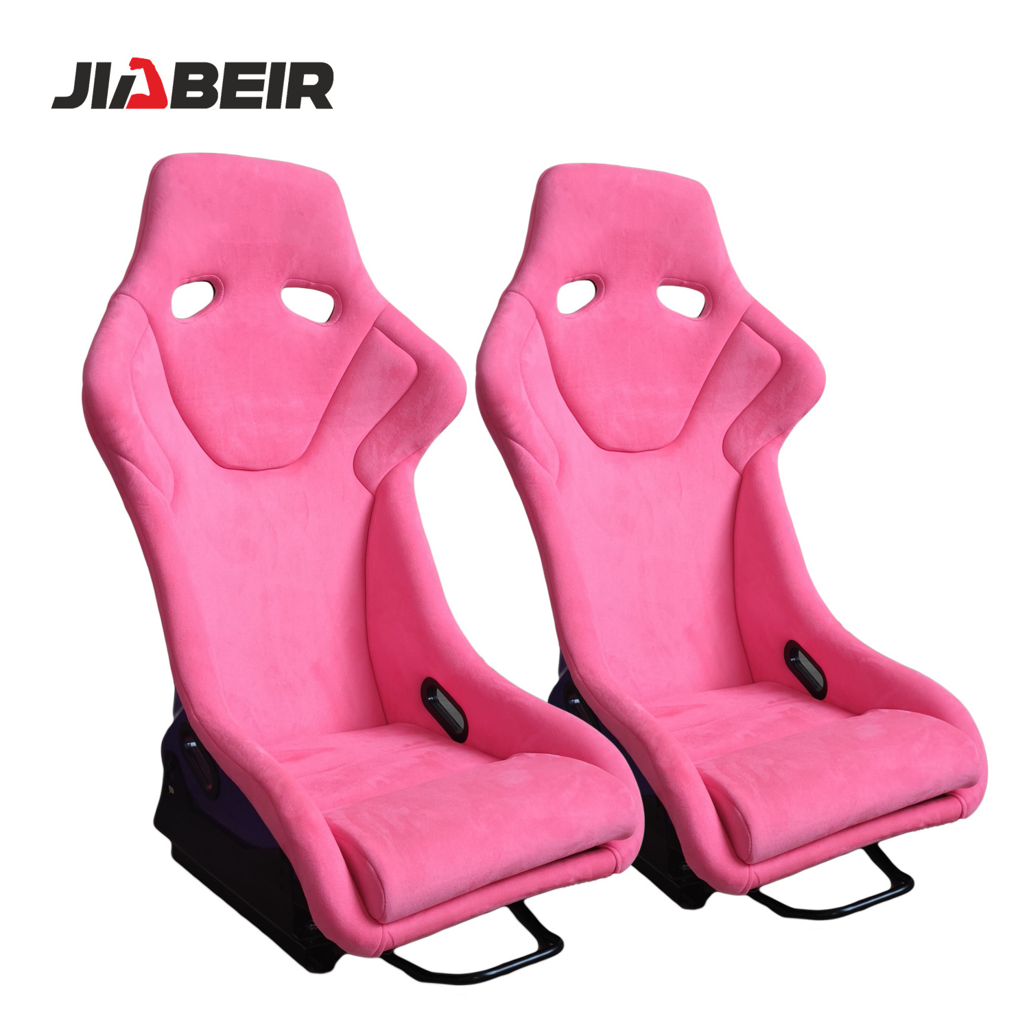 JBR9001 Fixed Pink Suede Shinny Purple Glitter Back Fiber glass Car Racing Bucket Seats