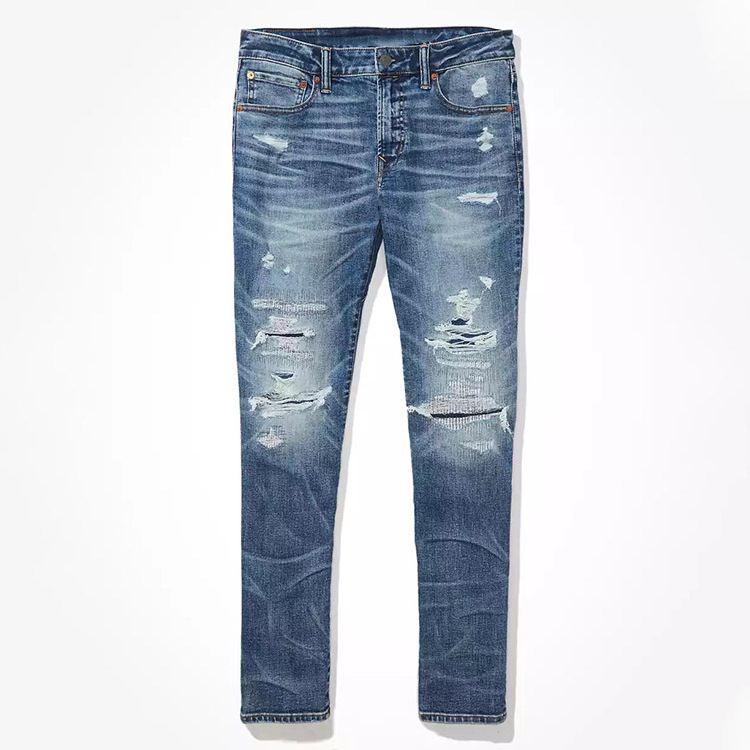 Turkish jeans wholesale mens denim biker ripped men distressed jeans