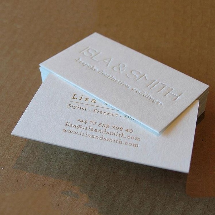 Custom Design Letterpress Calling Cards, Paper Printing Oem Gold Foil Business Card