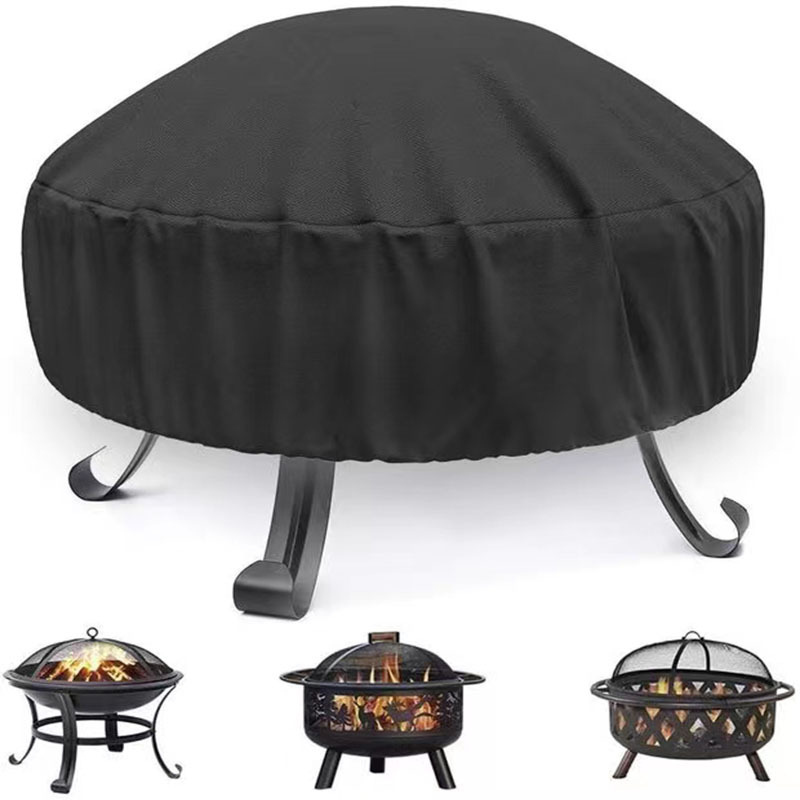 Outdoor circular fire bed cover 210D Oxford cloth waterproof and dustproof fire basin cover Outdoor furniture cover