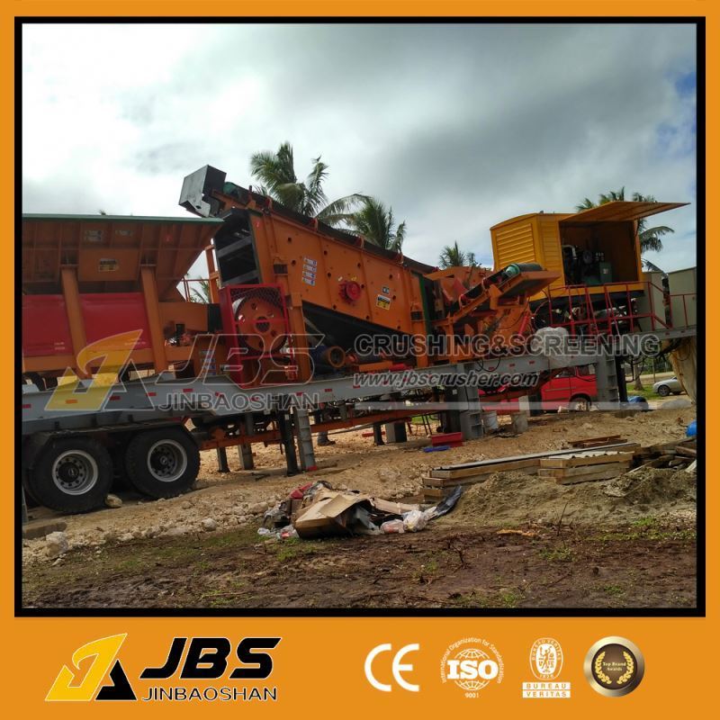 Widely used complete mobile crushing line with jaw crusher and impact crusher and screen