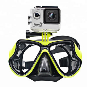 180 Wide View Camera Mount Scuba Diving Mask With Silicone Strap