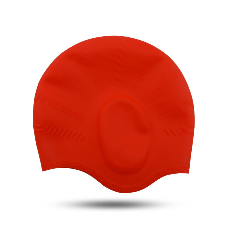 High quality adult silicone swimming hat ear cover protection swim caps for pool