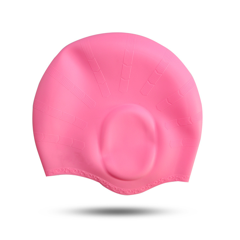 High quality adult silicone swimming hat ear cover protection swim caps for pool