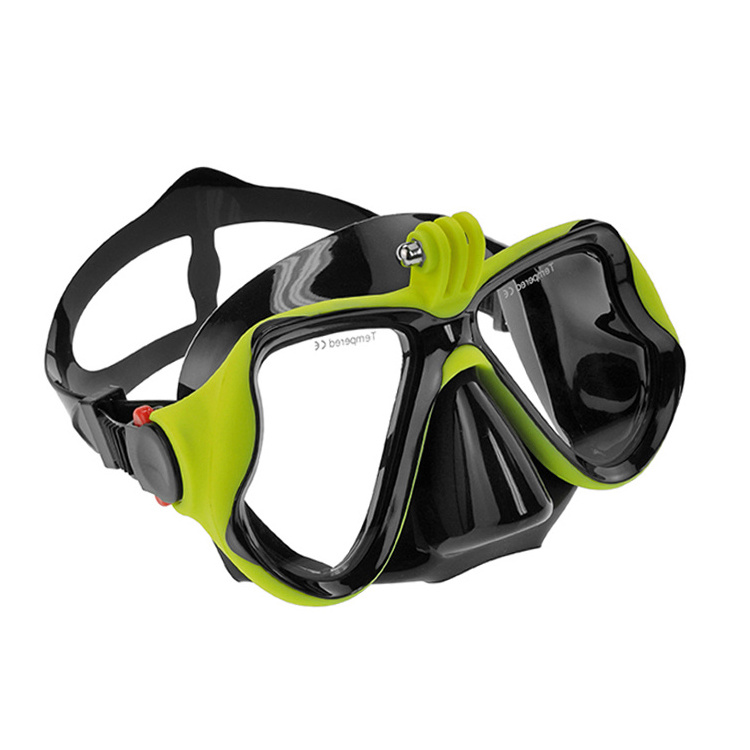 180 Wide View Camera Mount Scuba Diving Mask With Silicone Strap