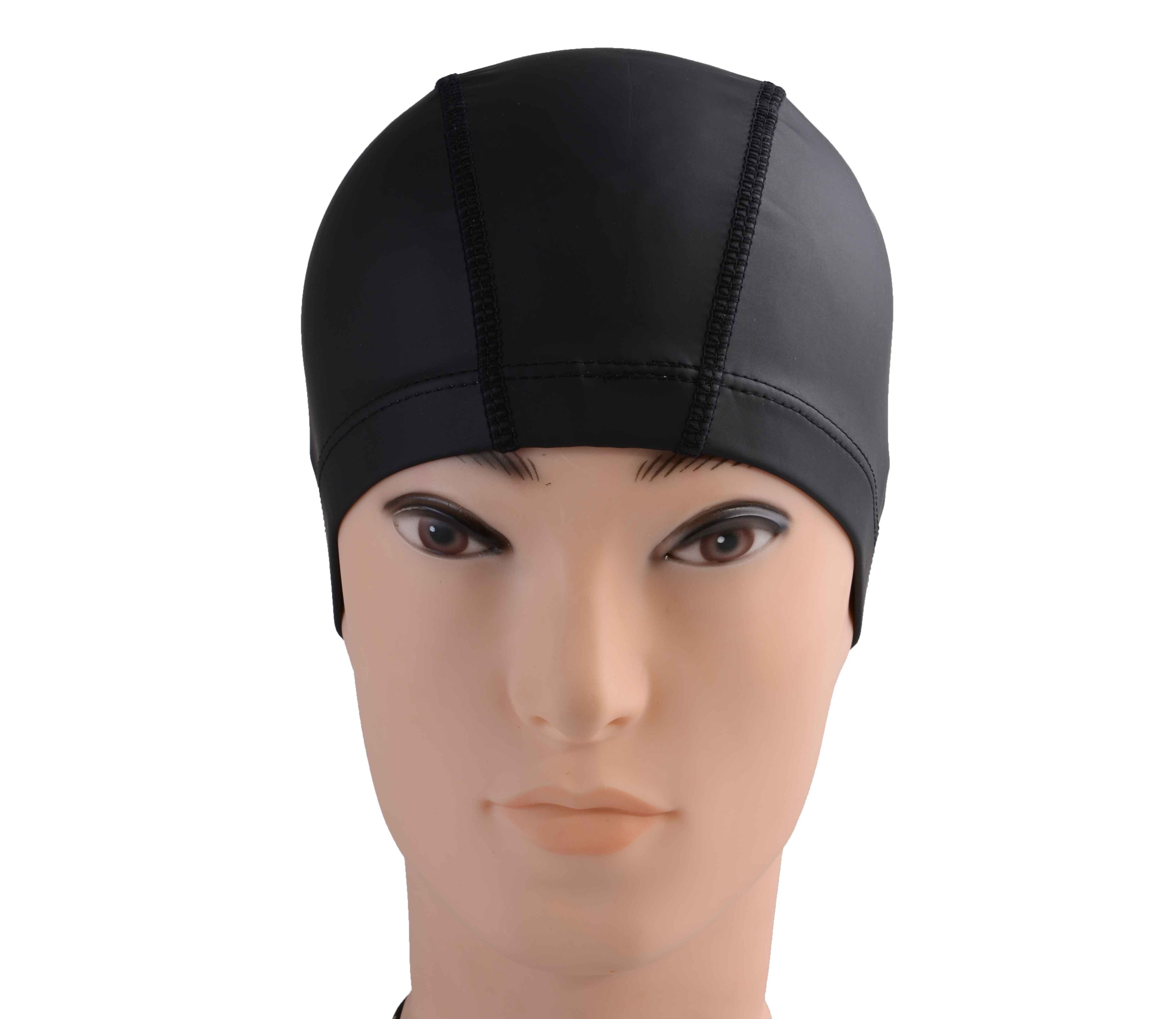 Waterproof comfortable PU swim cap fabric swim cap more elastic