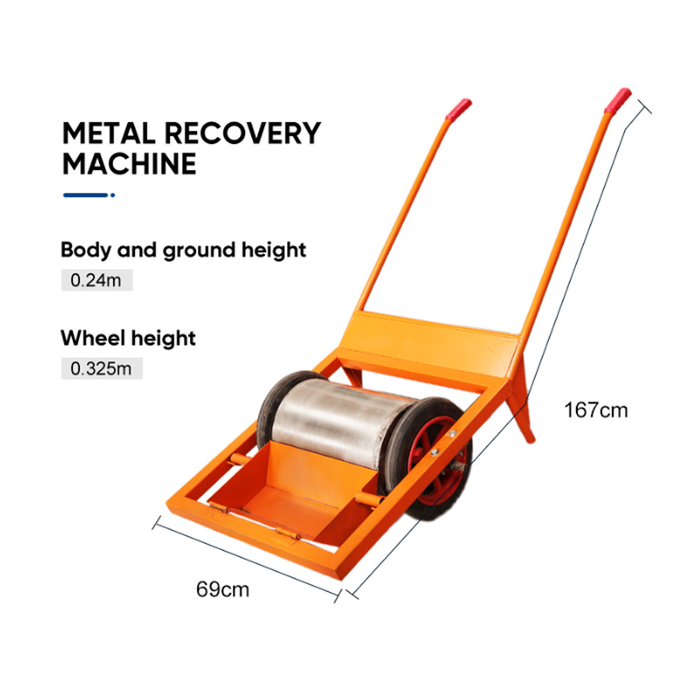 Magnetic Pickup Floor Sweeper Metal Recovery Machine Magnetic Road Sweeper with Wheel