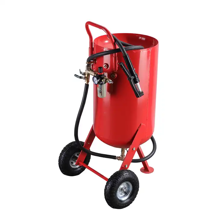 Latest Design Reasonable Price Portable Dustless Water Wet Sand Blasting Machine,Sand Blaster Pot With Mobile Wheel