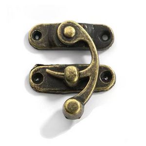 Best Selling Cheap Vintage Antique Brass Gift Box Wooden Box Lock Latch Clasp Wholesale