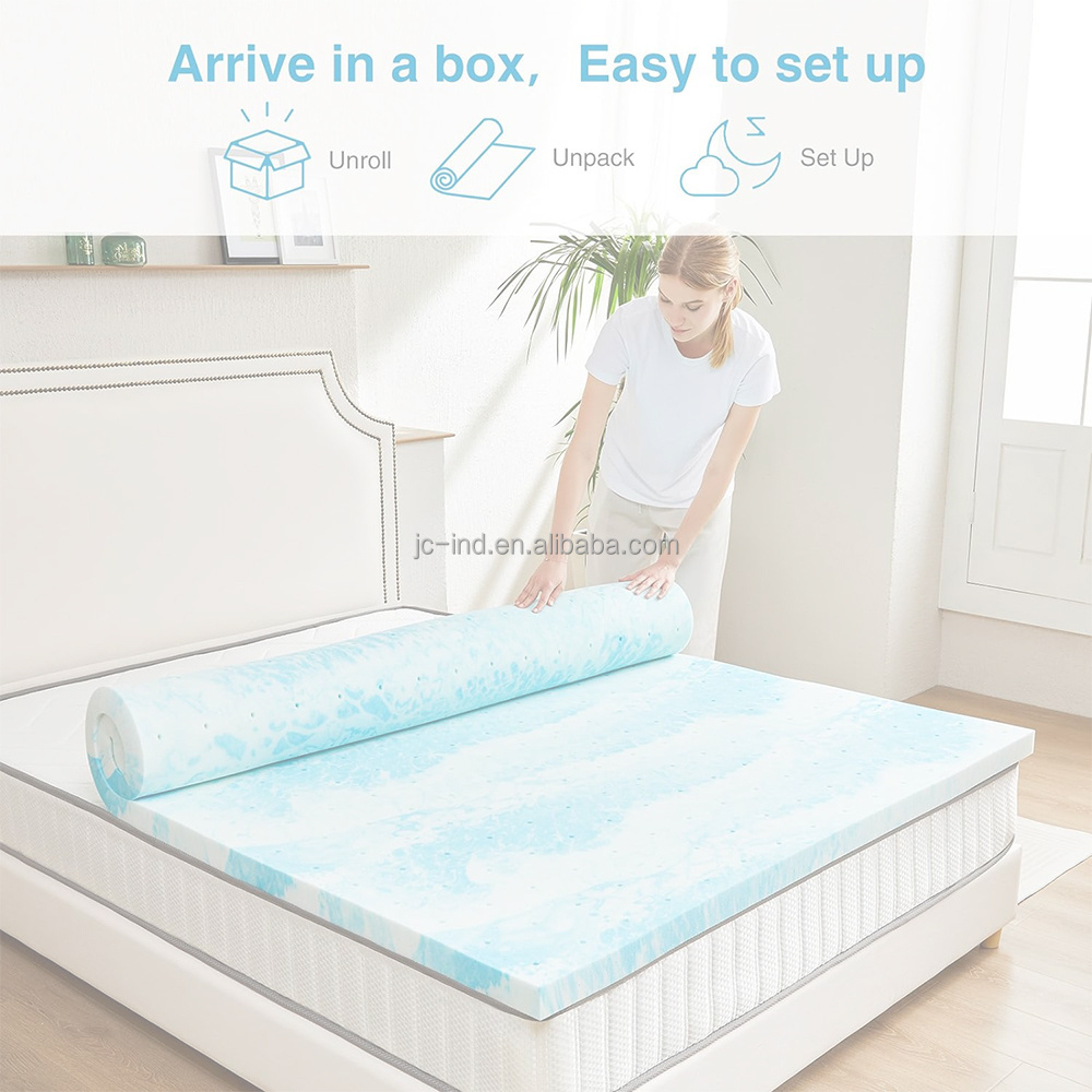 Mattress Topper Full Size Cooling Gel Memory Foam Bed Toppers