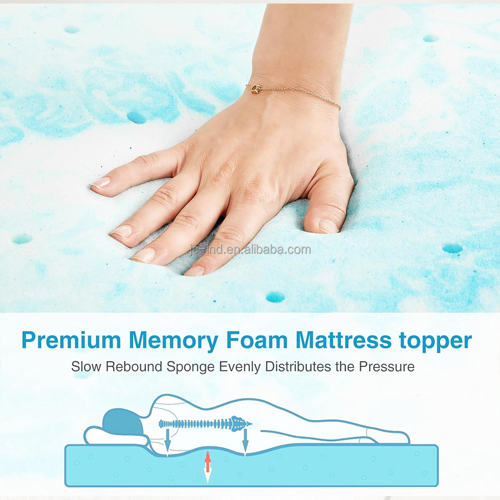 Mattress Topper Full Size Cooling Gel Memory Foam Bed Toppers