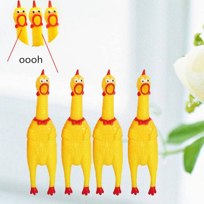 Wholesale Pet Squeak Toys 38CM Yellow Screaming Chicken Dog Squealing Rubber Toy