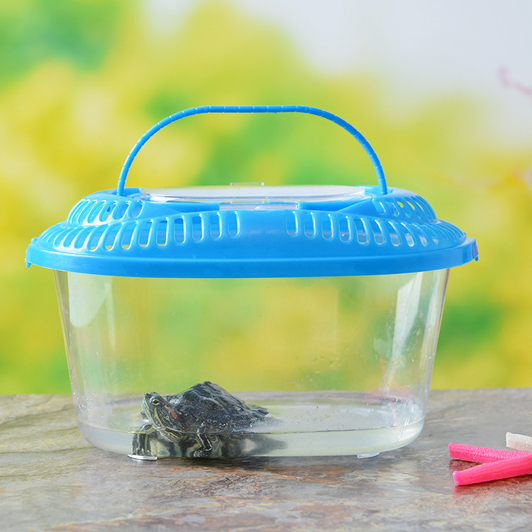 Tortoise Box Reptile Breeding Pet Box Transparent Transport Box Portable Plastic Fish Tank Aquariums