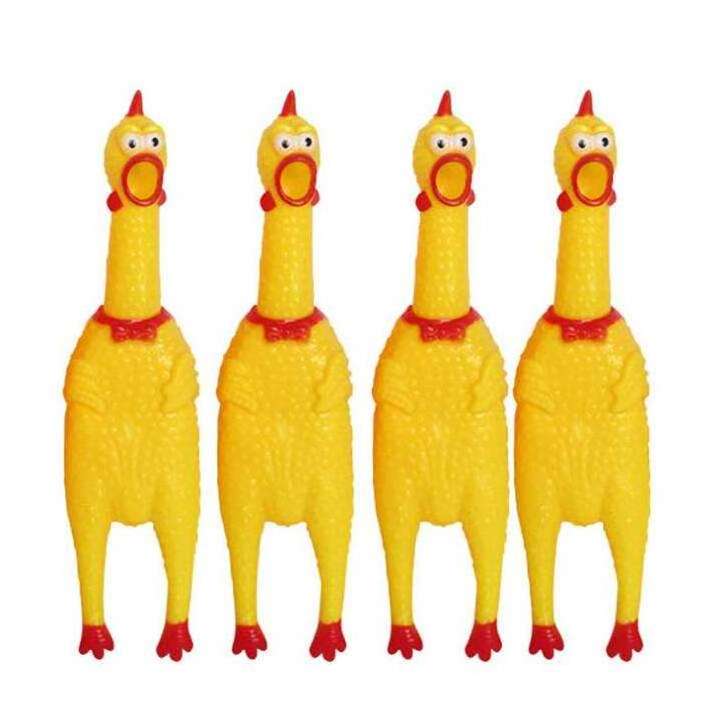 Wholesale Pet Squeak Toys 38CM Yellow Screaming Chicken Dog Squealing Rubber Toy