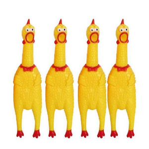 Wholesale Pet Squeak Toys 38CM Yellow Screaming Chicken Dog Squealing Rubber Toy