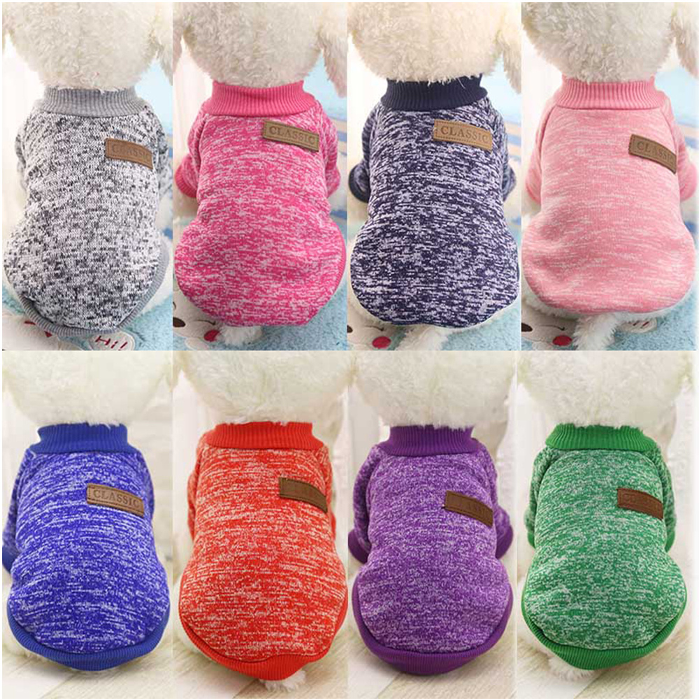 Wholesale Fashion XS-XXL Dog Clothing Plush Dog Designer Clothing Pet Winter Sweater Clothes Hoodies Cloth CLASSIC Animals