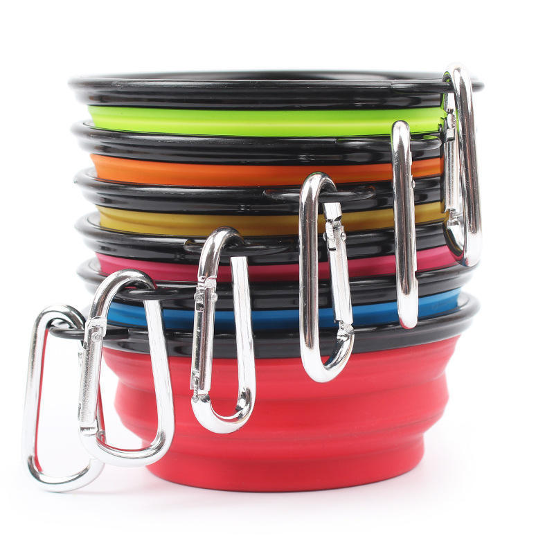 Wholesale In Stock Outdoor Travel Portable Dog Silicone Bowl Pet Collapsible Dog Bowl