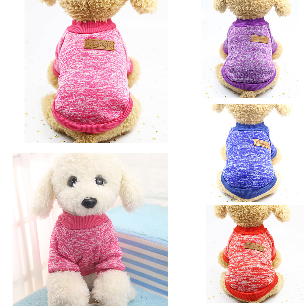 Wholesale Fashion XS-XXL Dog Clothing Plush Dog Designer Clothing Pet Winter Sweater Clothes Hoodies Cloth CLASSIC Animals