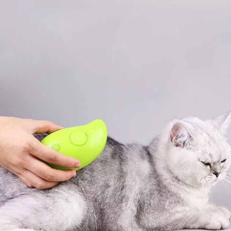 Factory Dry Wet Cat Steamy Brush Silicone Massage Tool Pet Brushes Self Cleaning Cat Steamy Brush