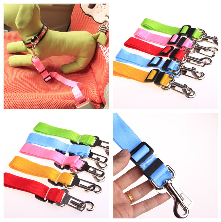 Pet Dog Cat Car Seat Belt Dog Accessories Adjustable Nylon Fabric Safety Belts For Dogs