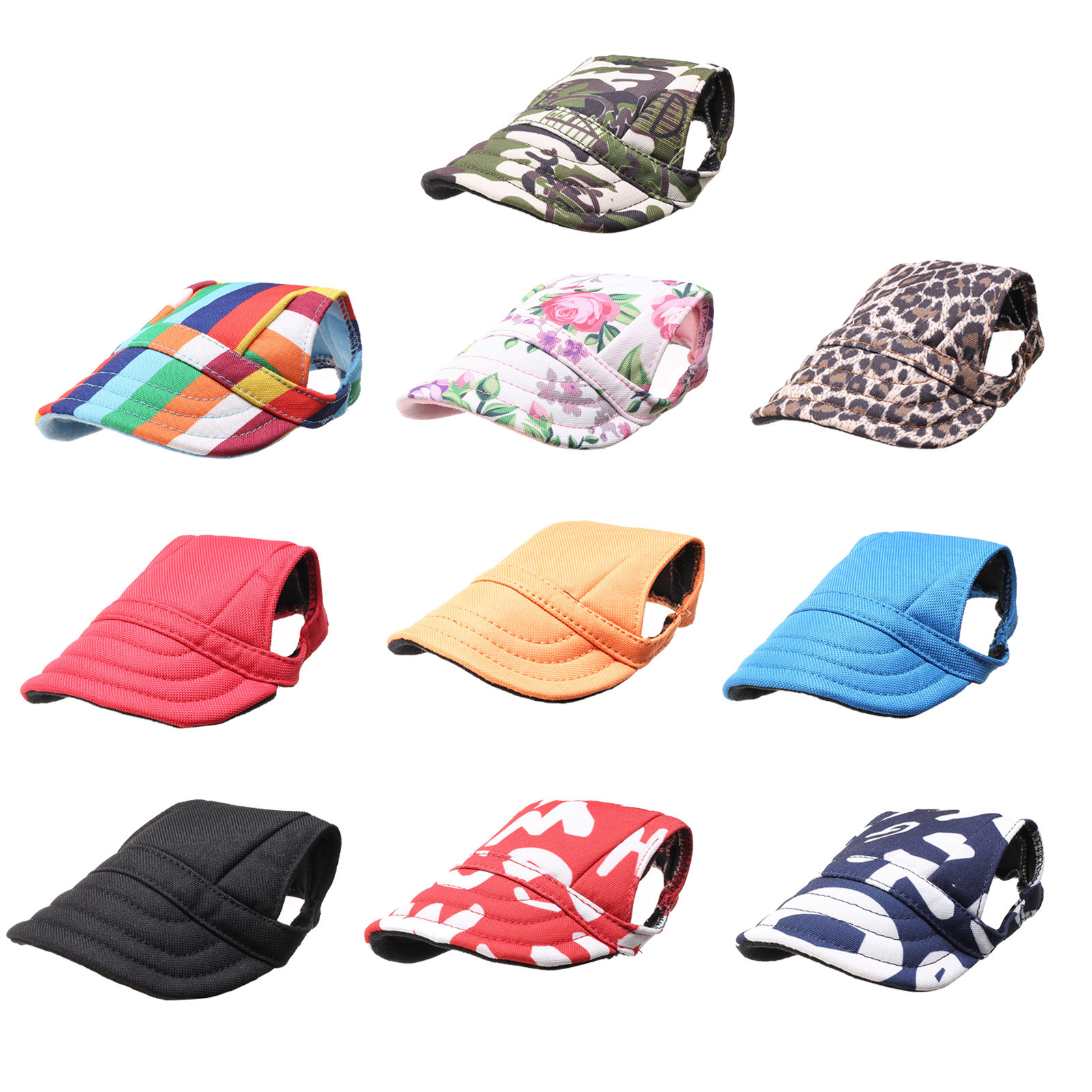 Dog Hats Visor Outdoor Sun Bonnet Hat Pet Accessories Baseball Hat Dog Caps Print Small Puppy Summer Hair Accessories JC 1000pcs