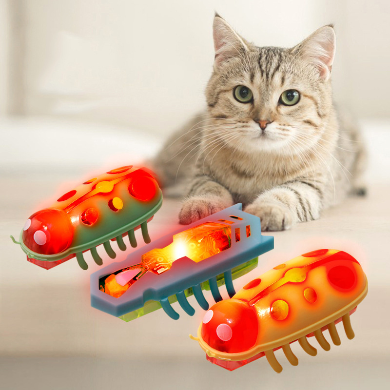 Wholesale Cat Teasing Toy Luminous Lamp Electric Toothbrush Insect Pets Electronic Toy