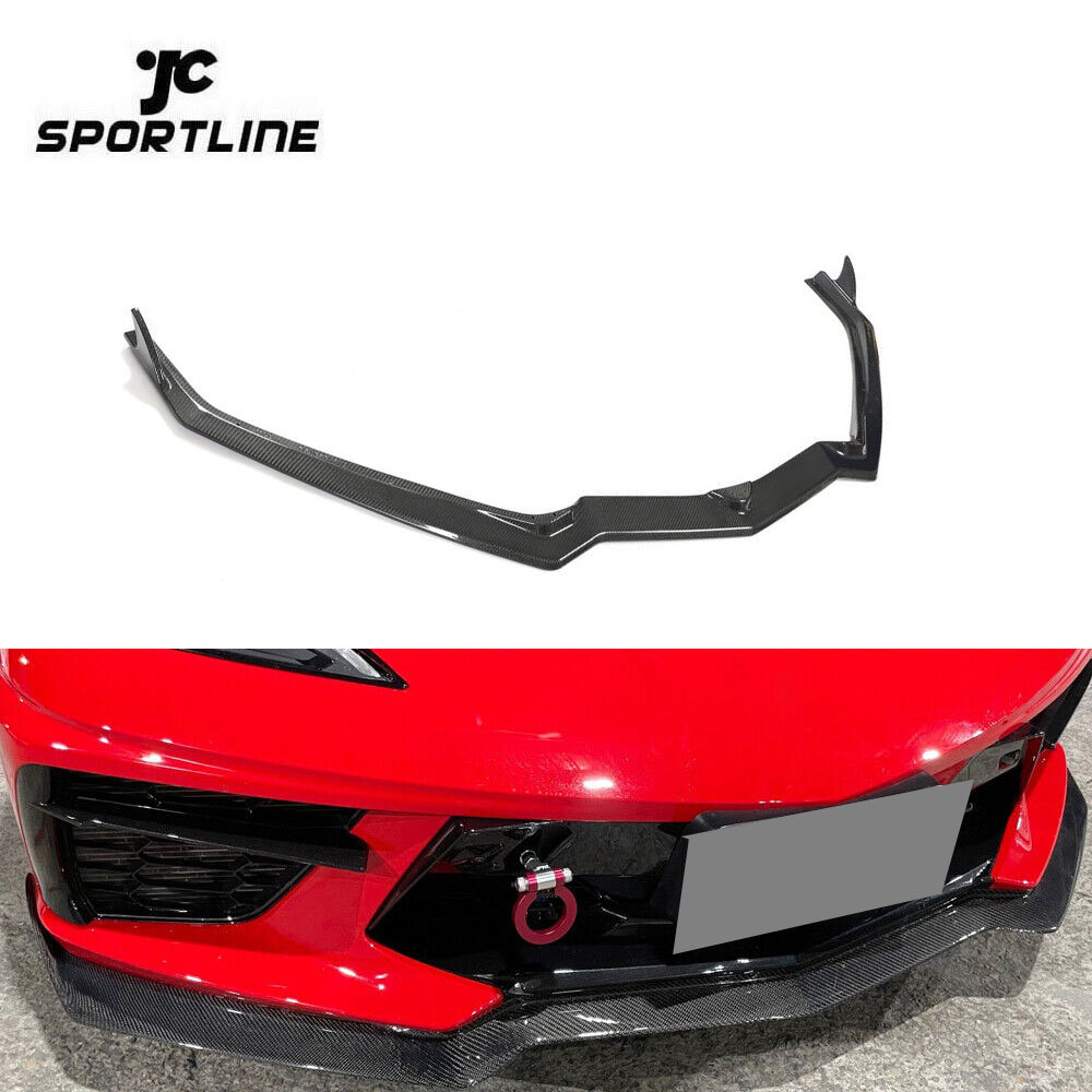 Carbon Fiber C8 Front Splitter Lip for Chevrolet Corvette C8 2-Door Targa Top Coupe 2020-2021